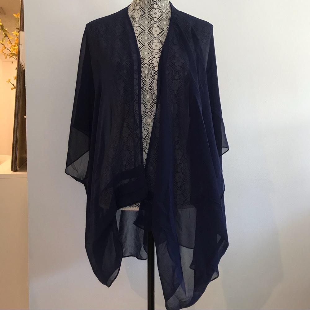 Eloquii Sheer Blue Kimono
